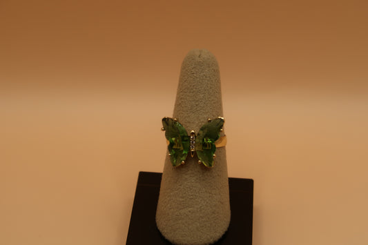 Green butterfly ring