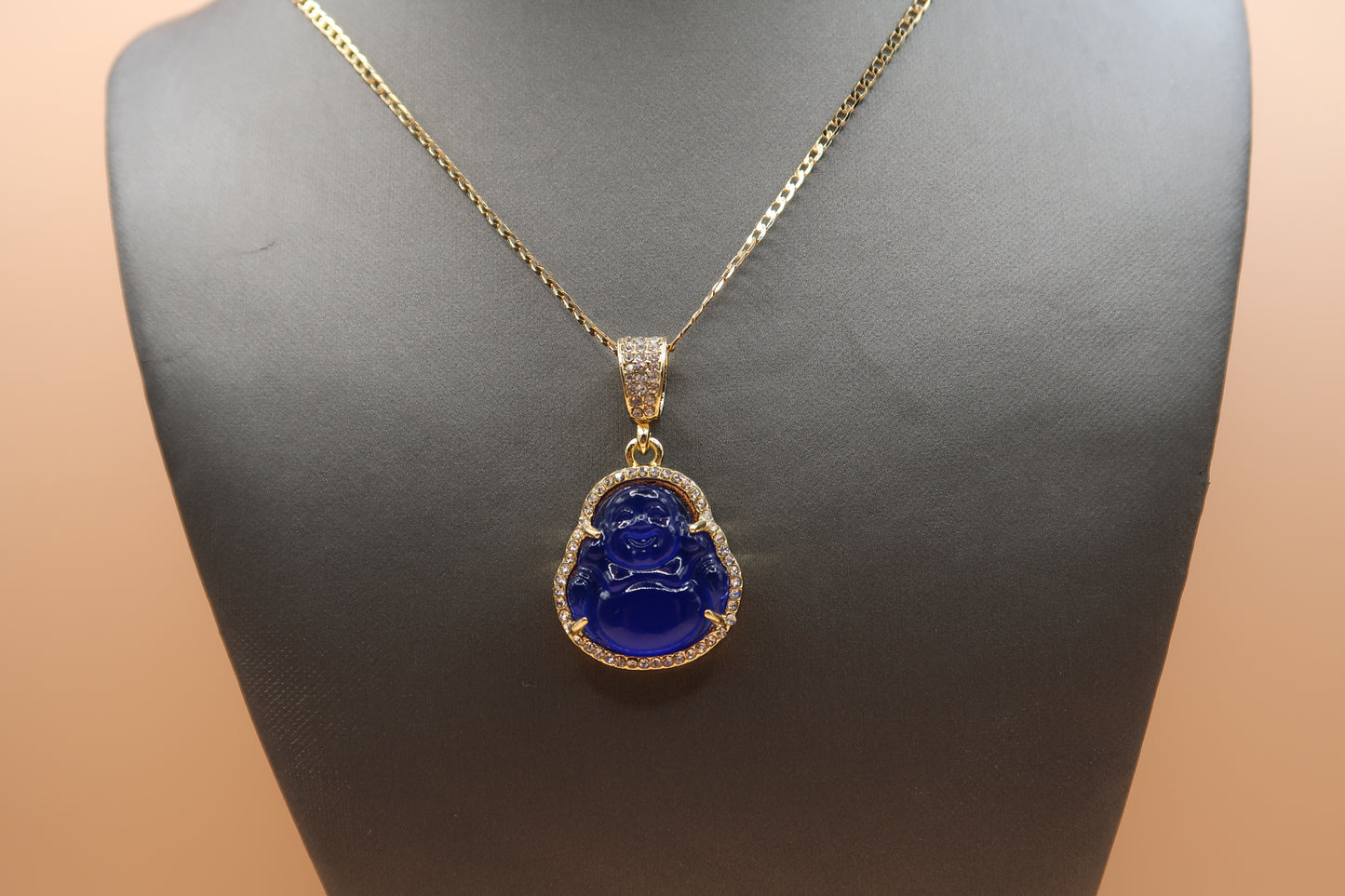 Dark Blue buddha necklace