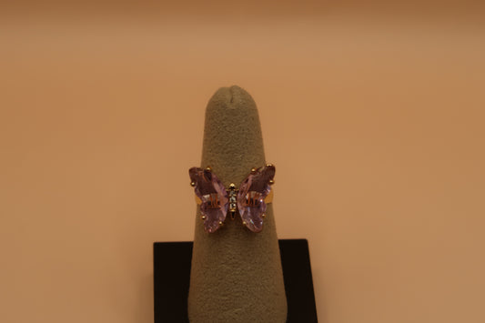 Light Purple butterfly ring