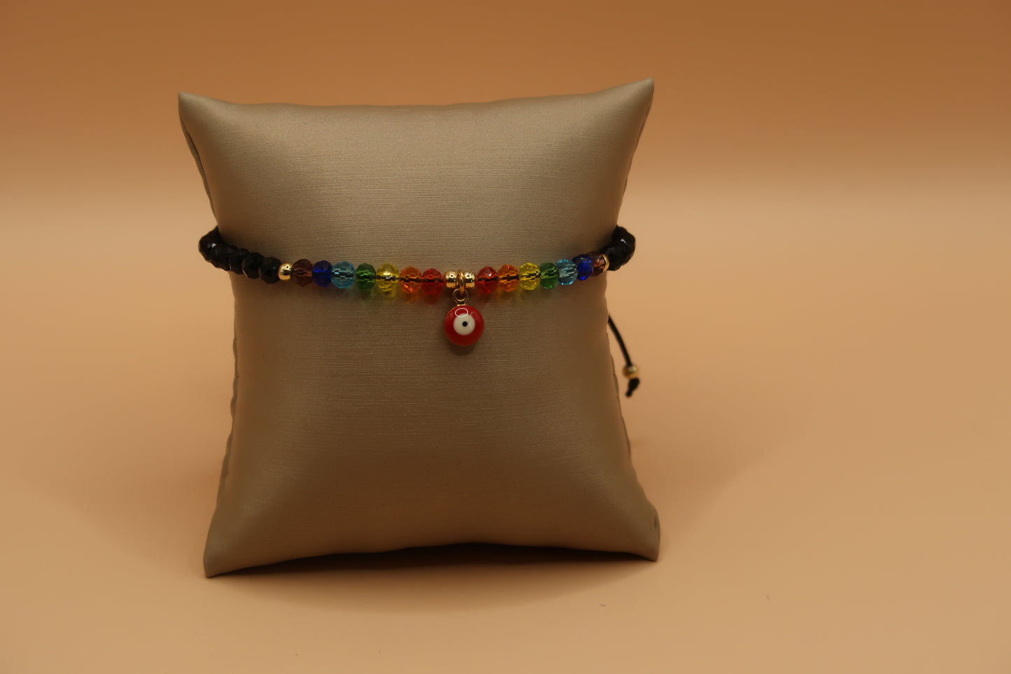 Black evil eye Rainbow Sparkle bracelet