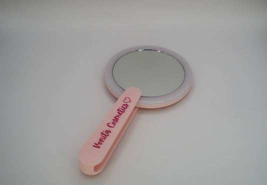 Pink rechargeable  hand held mirror