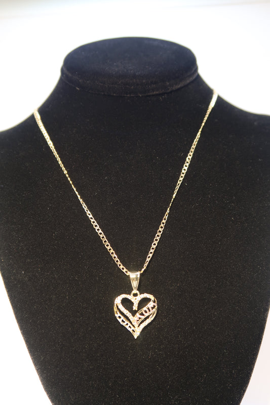 I Love You Mom heart necklace