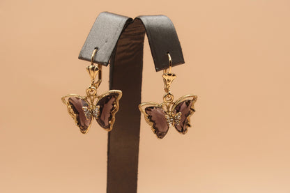 Dark Purple butterfly earrings