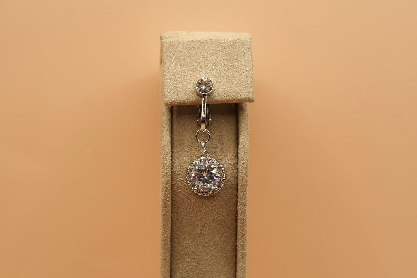 Simple Round Diamond Clip On belly piercing