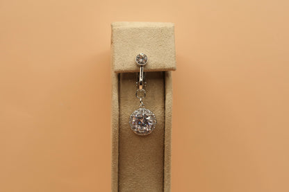 Simple Round Diamond Clip On belly piercing