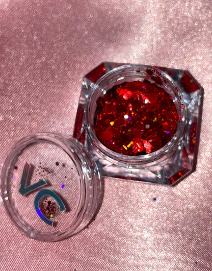 Red Holographic Loose Glitter 12